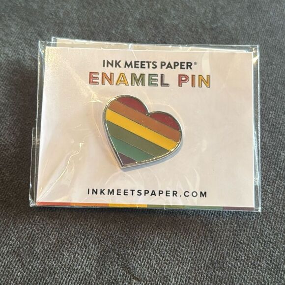 Rainbow Heart Pride Enamel Pin by Ink Meets Paper NEW - Picture 1 of 4